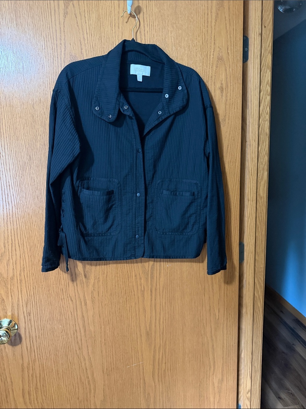 Nordstrom Black Button-Front Utility Jacket